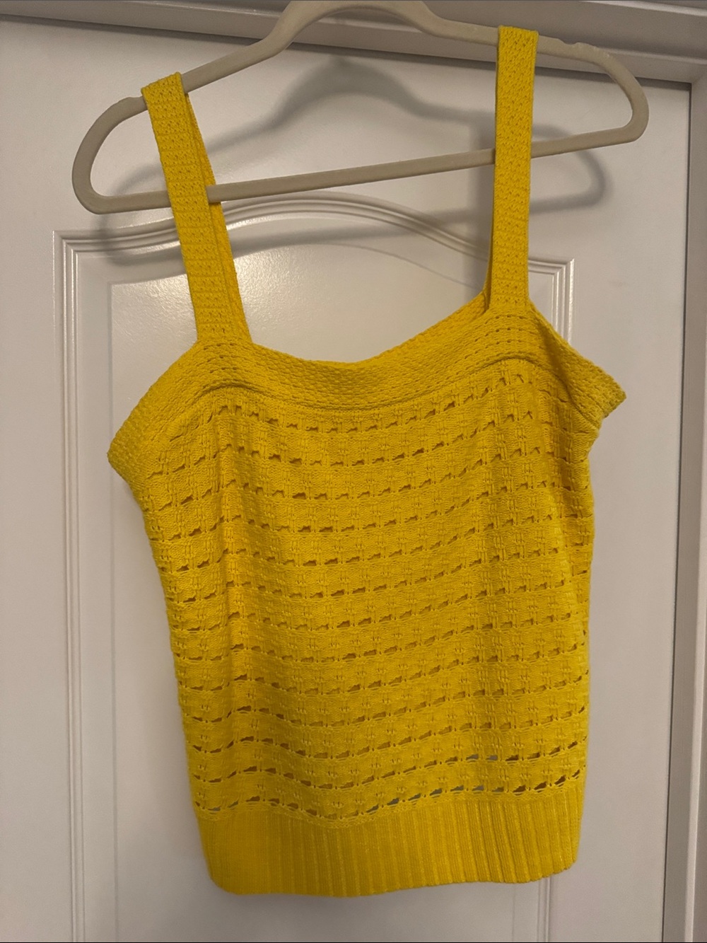 Sonoma Yellow Knit Tank Top with Textured Openwork